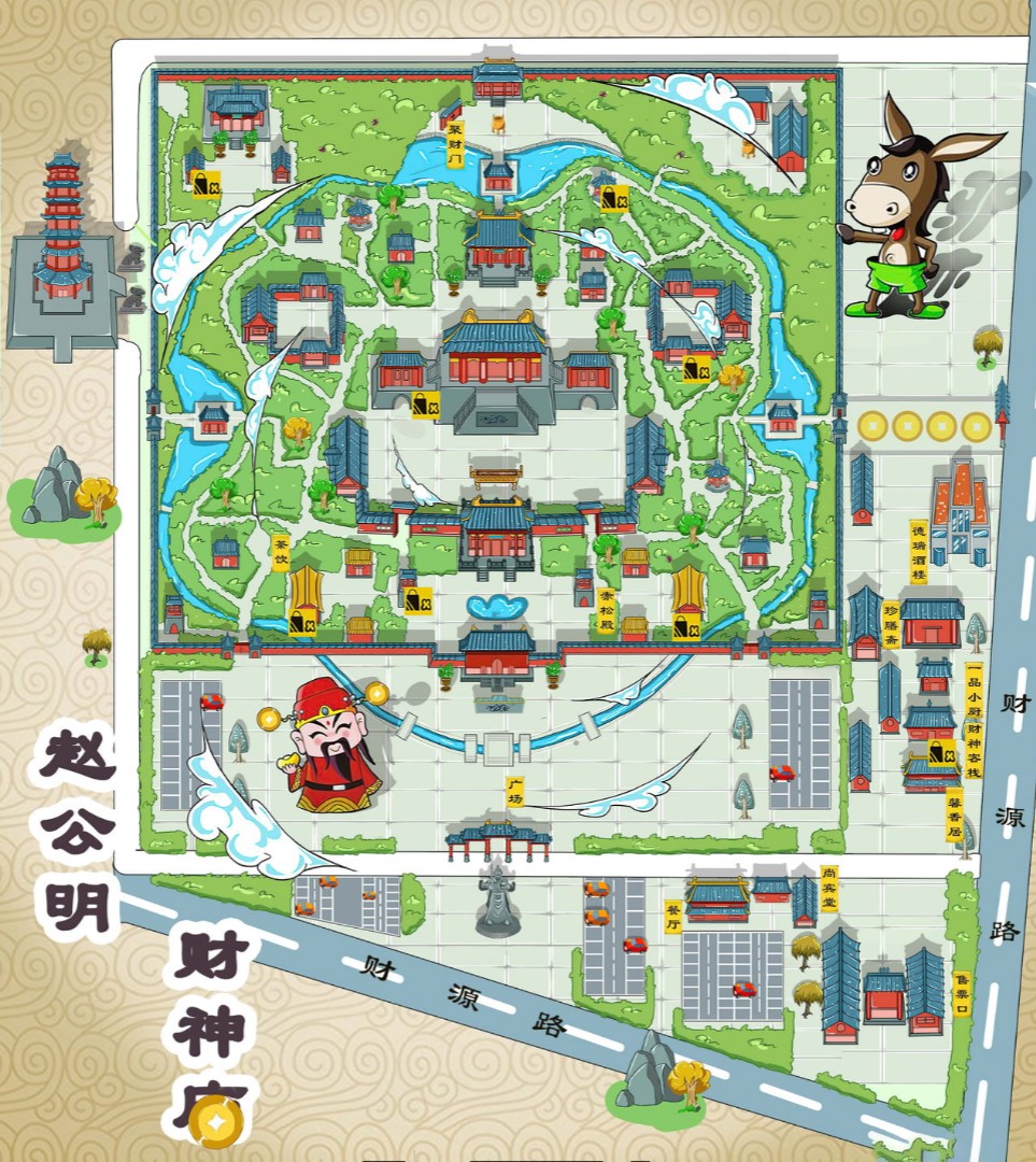 江阴寺庙类手绘地图